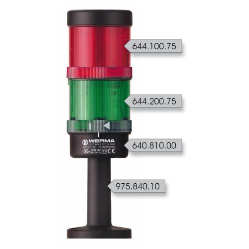 WERMA Signaalzuil KS71 RM 24VAC/DC GN/RD - 800000006705 126 000 00 126 000 00 - 20004601
