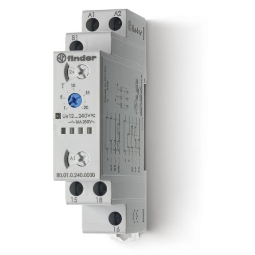 FINDER tijdrelais 1w 16a 12-240vuc 80.01.0.240.0000 - 8001 - 4375098
