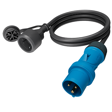 Mennekes Kabel 1,5m CEE contactst/SCHUKO koppelc. - 8005 3 - 20022452
