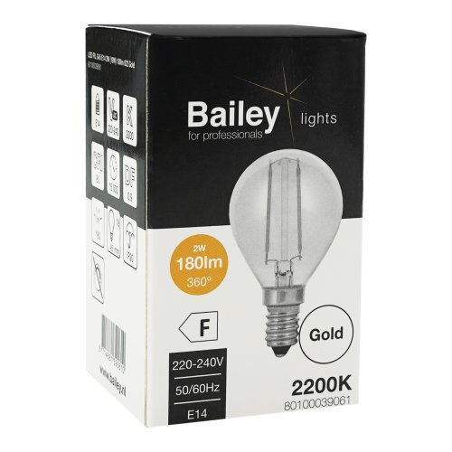 BAILEY led filament 2w e14 240v 2200k - 80100039061 box - 4020712