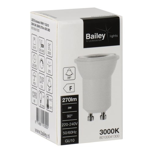 BAILEY ledlamp par11 gu10 3w 830 35mm dimbaar - 80100041300 box - 4020715