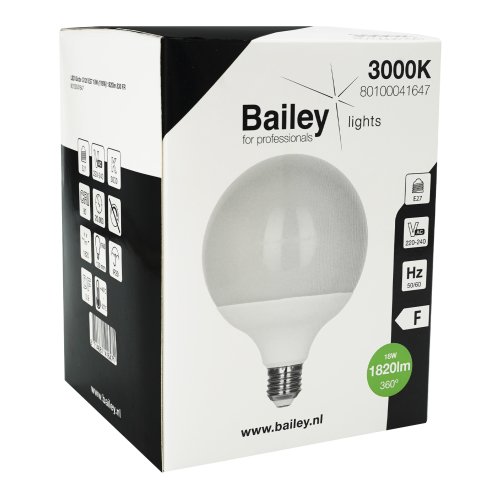BAILEY led globe g120 e27 240v 18w 3000k 80100041647 - 80100041647 box - 4020723