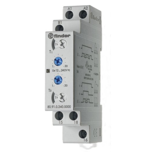 FINDER tijdrelais 1w 16a 12-240v 2 tijden 80.91.0.240.0000 - 8091 - 4375093