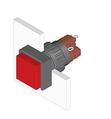 EAO 31-151.0252 verlichte drukknop puls 1v+1m - 8100190 - 8100190