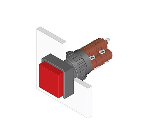 EAO 31-282.0252 verlichte drukknop stap 2v+2m 18x18 - 8100191 - 8100191