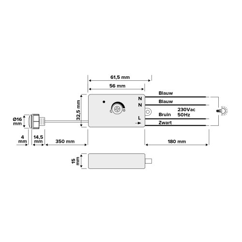 KLEMKO schemerschakelaar 0.5a 5-300lux IBE-12/LI - 830060 2 - 7100417