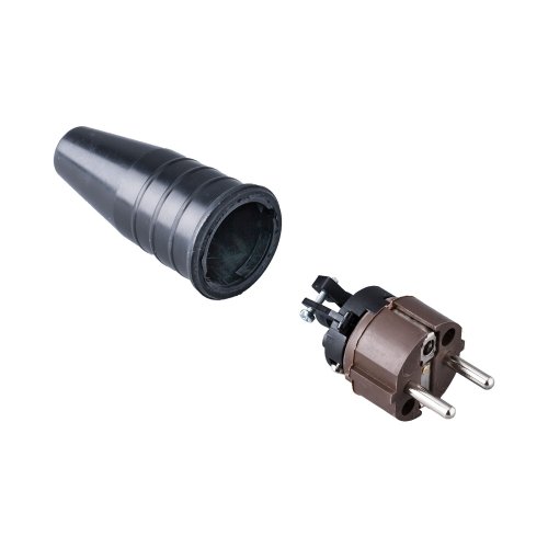 Keraf Volrubber contactstop 16A 250V~ bus/randaarde blok bruin - 83864b0fa7563b4a04d250849fc2100b - 20212198