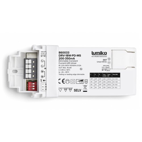 KLEMKO leddriver 350ma 9-18w dimbaar DRV-18W350PD-MS - 860033 4 - 7100692