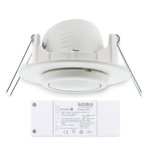 KLEMKO aanwezigheiddetector inbouw plafond 230v PLF-IB-PIR - 870550 - 11001324
