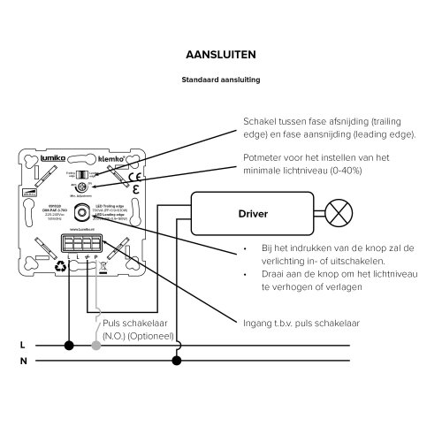 KLEMKO uni led dimmer faseafsnijding 5-600w DIM PAF 5-600 - 891028 2 - 11007748