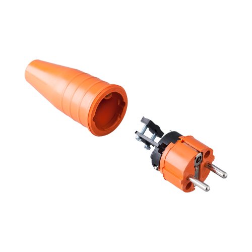 Keraf Volrubber contactstop 16A 250V~ bus/randaarde geheel oranje - 8a35b535f1f7aa81d21230367b8be3df - 20157452
