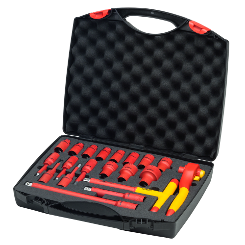 WIHA 1/2" Dopsleutelset met ratel 1000V VDE 7208N, 21-delig - 8b401ff3 121e 482f b6ee a064f11ac5cf - 20014223