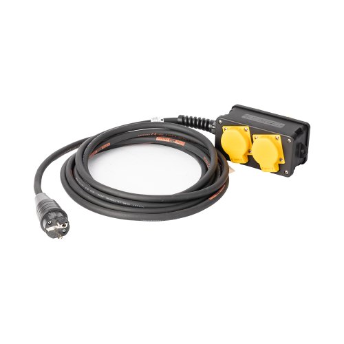 Keraf Verlengkabel 5 m H07RN-F 3G2,5 randaarde 2x2 zwart wcd's geel - 8dadf128800237d8575313660fd6e89f - 20167295