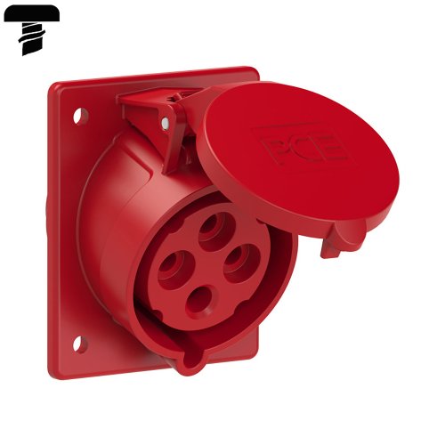 PCE wcd schuin inbouw 32A 4P flens 80x97 - 907a2cb7232821b0006b840129468c8b - 20158288