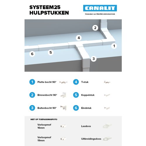 CANALIT systeem25 binnenbocht 25x13 wit a2st CS25 BI W - 932011 3 - 2108261