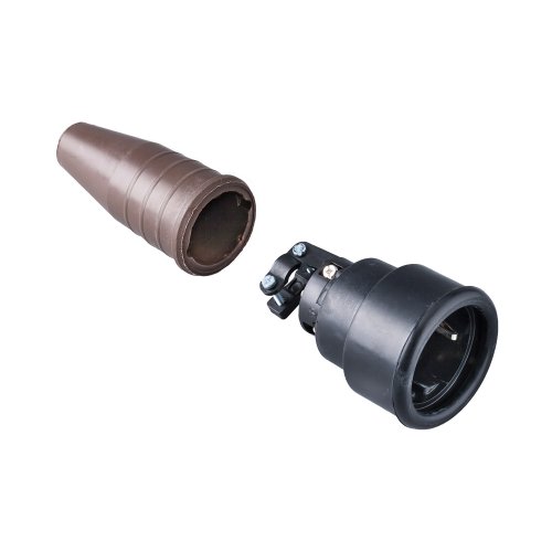 Keraf Volrubber koppelcontactstop 16A 250V~ penaarde greep bruin - 953d19723136889860921e3b467f7d96 - 20157472