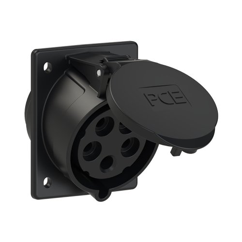 PCE CEE inbouw wcd schuin 32A 5p 400V 6h (rood) zwart IP44 flens 80x97mm - 95862cf9d1a2ea7387ac214d4b00a598 - 20158293