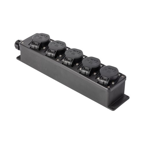 Keraf Snoercentrale 5-voudig 16A 250V~ randaarde zwart hoge rand - 97e3efd29a1eb09cc9a9434a5f11adf2 - 20207945