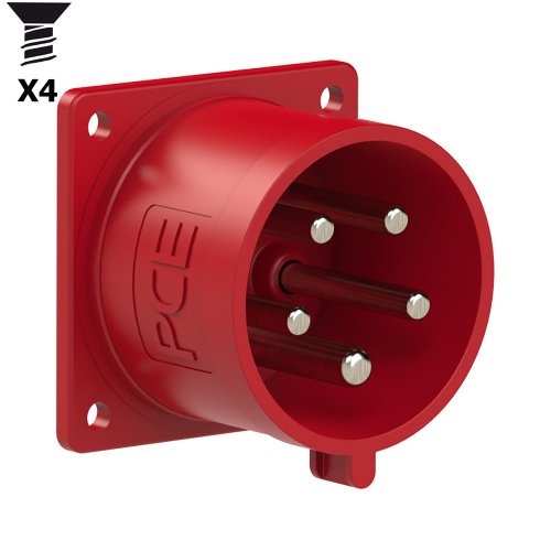 PCE CEE inbouw tcd recht 32A 5p 400V 6h rood IP44 toestel flens 70x70mm vg - 9bc8f9f33392720e9af8073c2dc7f171 - 20158325