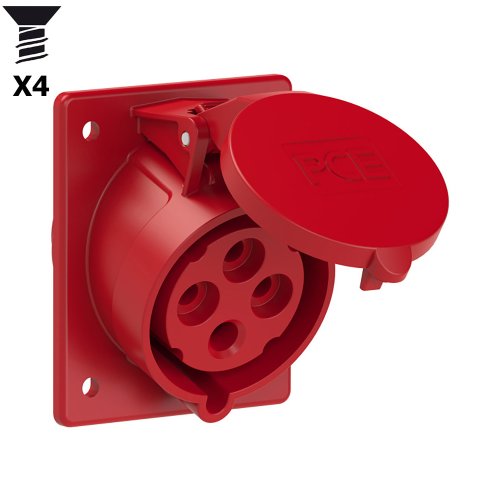 PCE CEE inbouw wcd schuin 32A 4p 400V 6h rood IP44 flens 80x97mm vg - 9e1eec00b9674c93aaae1c73a0aeba12 - 20158289