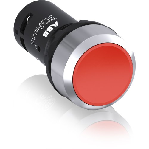 ABB Componenten Vlakke drukknop Compact serie terugverend, 2NO, rood, metalen ring - 9iba185581 - 20109474