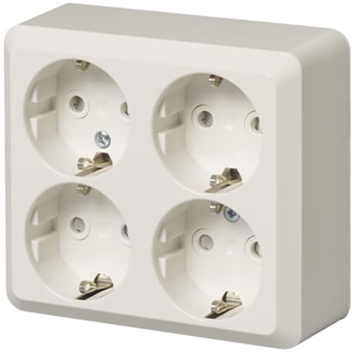 ABB Busch-Jaeger Opbouw 4-voudige wandcontactdoos met randaarde - 9iba199334 - 20091245