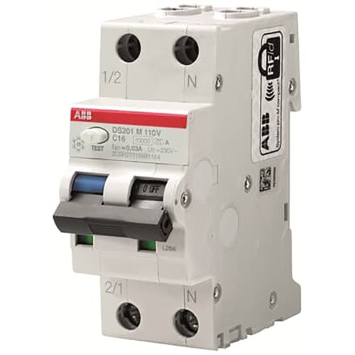 ABB Componenten Aardlekautomaat 1P+N, B kar, 6A, 30mA, 10kA 110V - 9iba259736 - 20124994