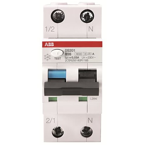 ABB Componenten Aardlekautomaat 1P+N, B kar, 16,A 30mA, 6kA - 9iba259755 - 20124760
