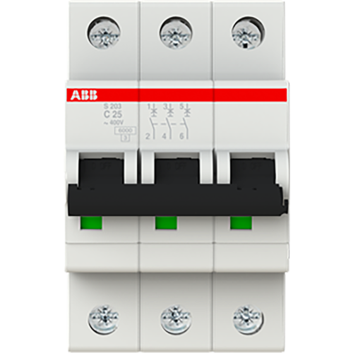 ABB automaat 3p c25 6ka S203-C25 - 9paa00000002975 - 8024562