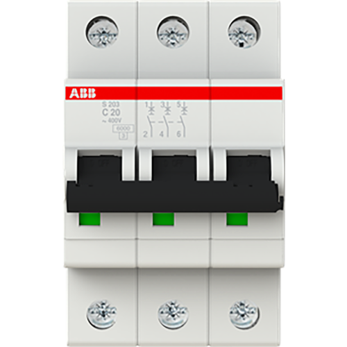 ABB automaat 3p c20 6ka S203-C20 - 9paa00000003031 - 8024561