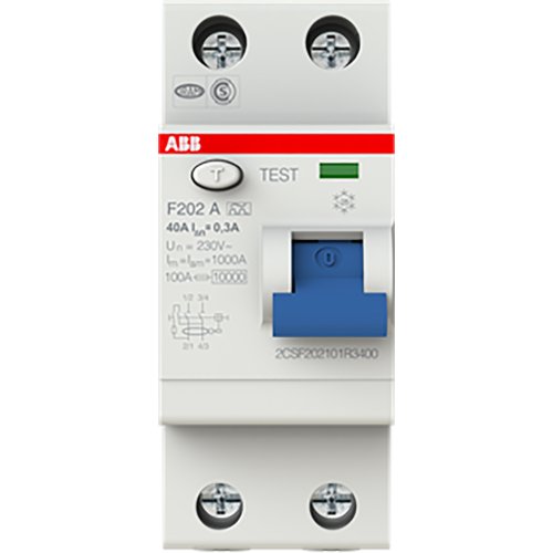 ABB aardlekschakelaar 40a 2p F202 A-40/0.3 - 9paa00000008369 - 11005927