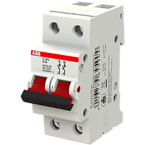 ABB Componenten Aan-Uit schakelaar, rood 2 polig, 63A - 9paa00000010073 - 20114123