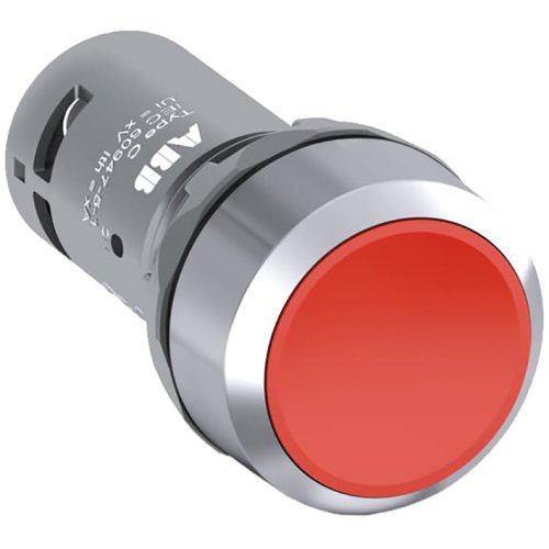 ABB Componenten Vlakke drukknop Compact serie terugverend, 2NO, rood, metalen ring - 9paa00000014513 - 20109474