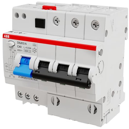 ABB Componenten DS203 A-C40/0.03 3P C40 30mA 6kA Type A - 9paa00000035992 - 20124635