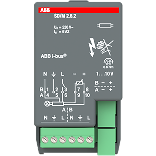 ABB Busch-Jaeger KNX schakel/dimaktormodule 2x6A - 9paa00000040833 - 20087797