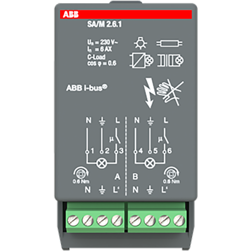 ABB Busch-Jaeger KNX schakelaktormodule 2x16A - 9paa00000040875 - 20087793