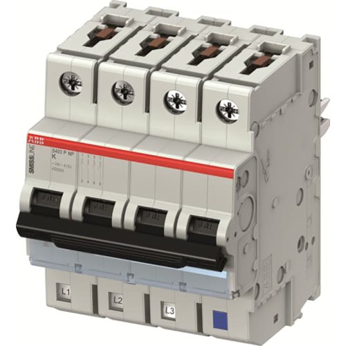 ABB Componenten Installatieautomaat SmissLine 3 polig + N, K Kar. 8A, 40 kA - 9paa00000041958 - 20112650