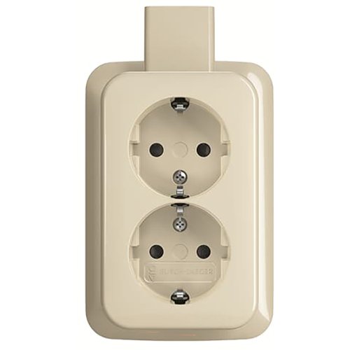 ABB Busch-Jaeger wcd ra dubbel kv + plaat opb AP cr&egrave;me - 9paa00000044537 - 20091200