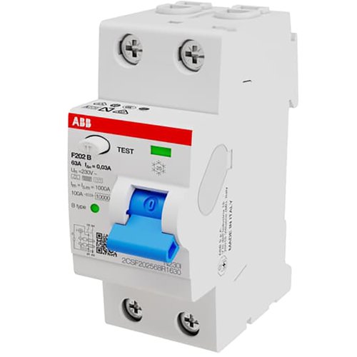 ABB Componenten Aardlekschakelaar 2 polig, 63A, 30mA B type - 9paa00000045510 - 20123984