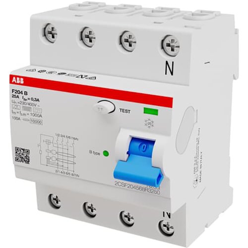ABB Componenten Aardlekschakelaar 4 polig, 25A, 300mA B type - 9paa00000045537 - 20124068