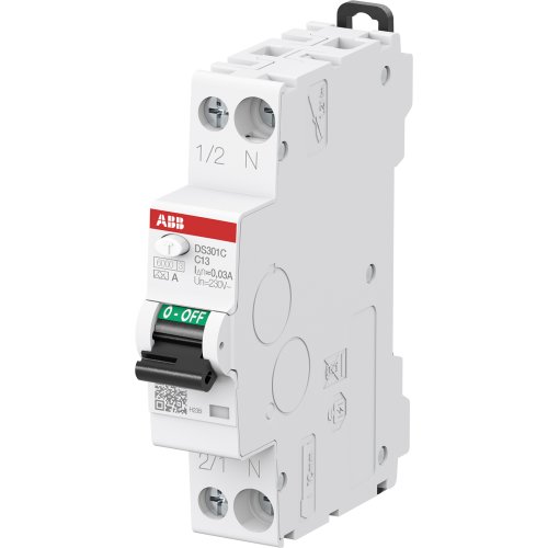 ABB Componenten Aardlekautomaat 1P+N, B Kar, 13, 30mA, 6kA - 9paa00000050544 - 20124642