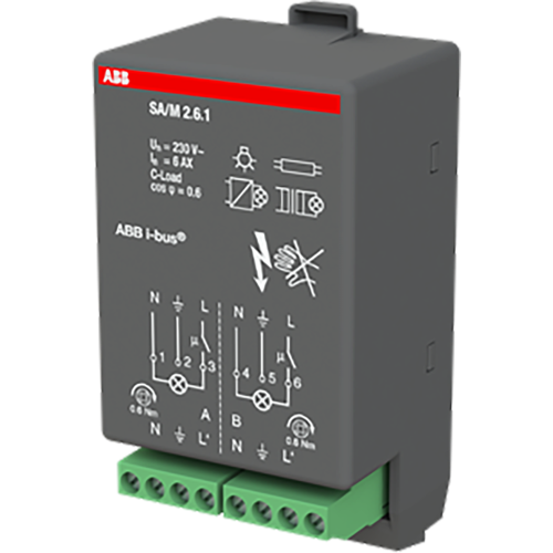 ABB Busch-Jaeger KNX schakelaktormodule 2x6A - 9paa00000084809 - 20087760