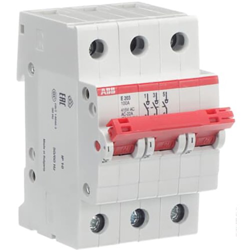 ABB Componenten Aan-Uit schakelaar rood 3 polig, 100A - 9paa00000085995 - 20114132