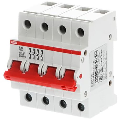ABB hoofdschakelaar rood 4 polig 100a E 204/100R - 9paa00000095853 - 6510157