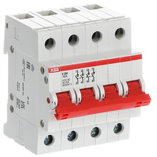 ABB hoofdschakelaar rood 4 polig 100a E 204/100R - 9paa00000095854 - 6510157