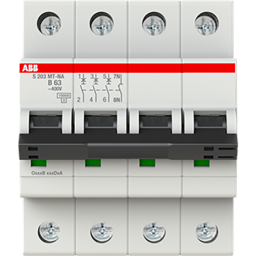 ABB Componenten Installatieautomaat S200MT 3P+N B63 10kA Tractie - 9paa00000104241 - 20116294