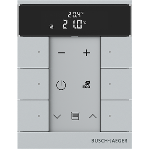 ABB Busch-Jaeger FaH Tenton thermostaat 6-voudig aluzilver - 9paa00000111358 - 20090585