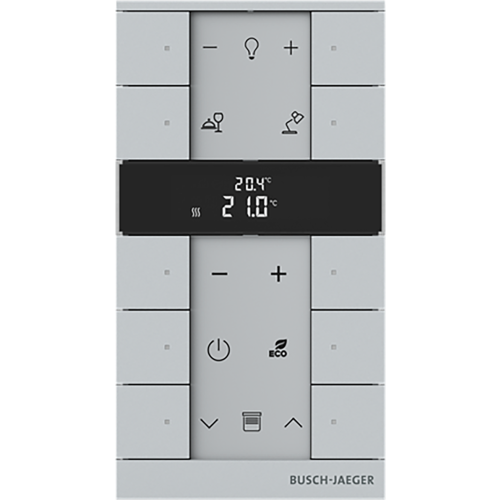 ABB Busch-Jaeger FaH Tenton thermostaat 10-voudig aluzilver - 9paa00000111361 - 20090586