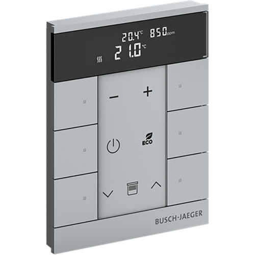 ABB Busch-Jaeger FaH Tenton thermostaat 6-voudig CO2 aluzilver - 9paa00000111365 - 20090587