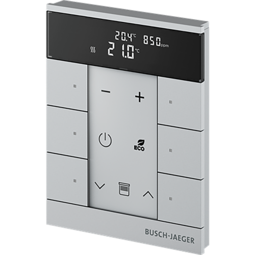 ABB Busch-Jaeger FaH Tenton thermostaat 6-voudig CO2 aluzilver - 9paa00000111366 - 20090587